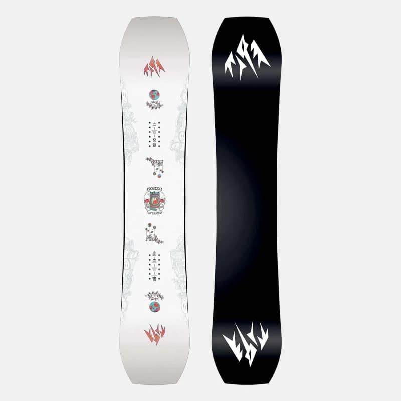 jones brothers snowboard Mountain Twin Junior 2026 the construction of the Storm Chaser includes a layer of BComb Carbon Flax Stringer Jones Mountain Twin Snowboards 2025