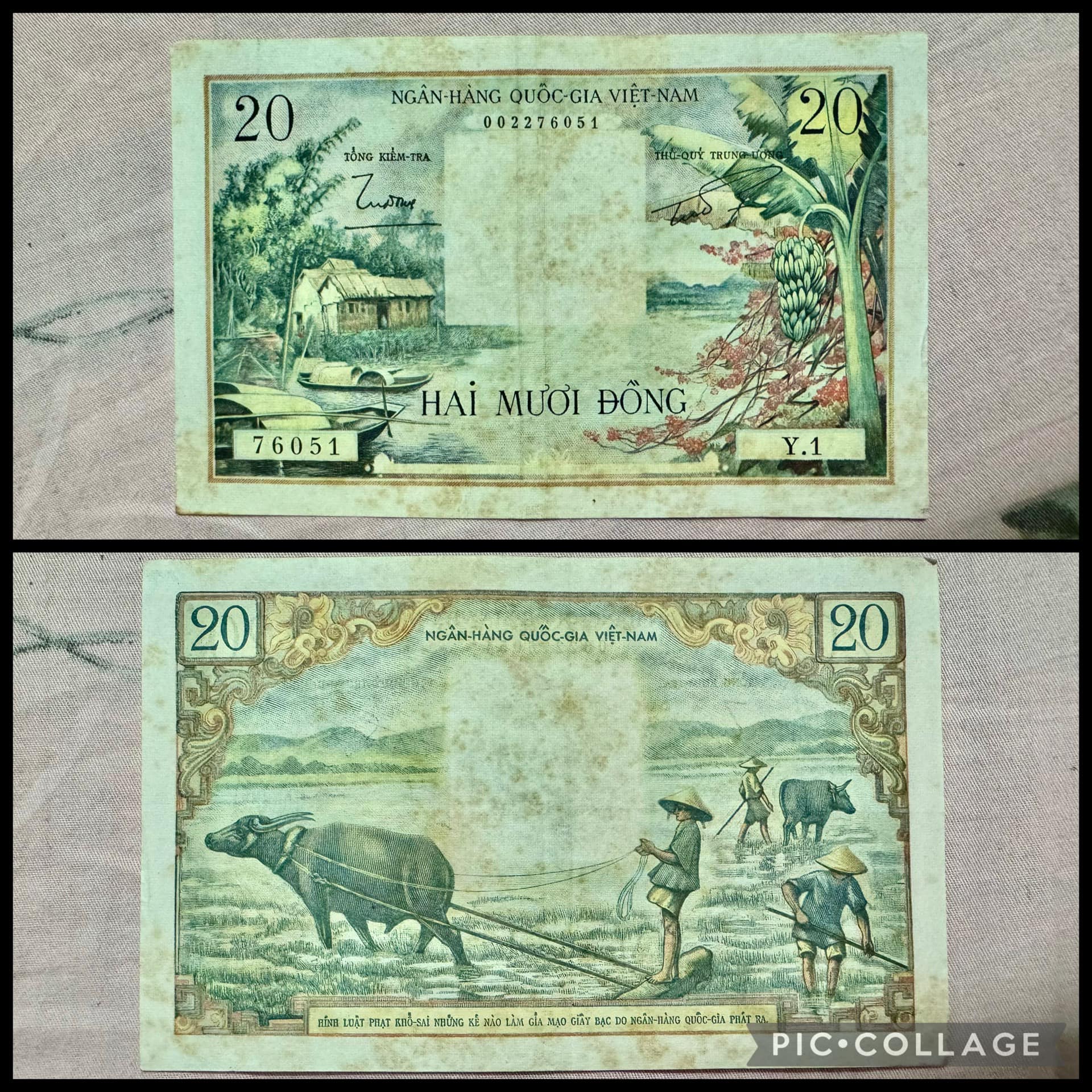 1956 South Vietnam 20 dong rare banknote