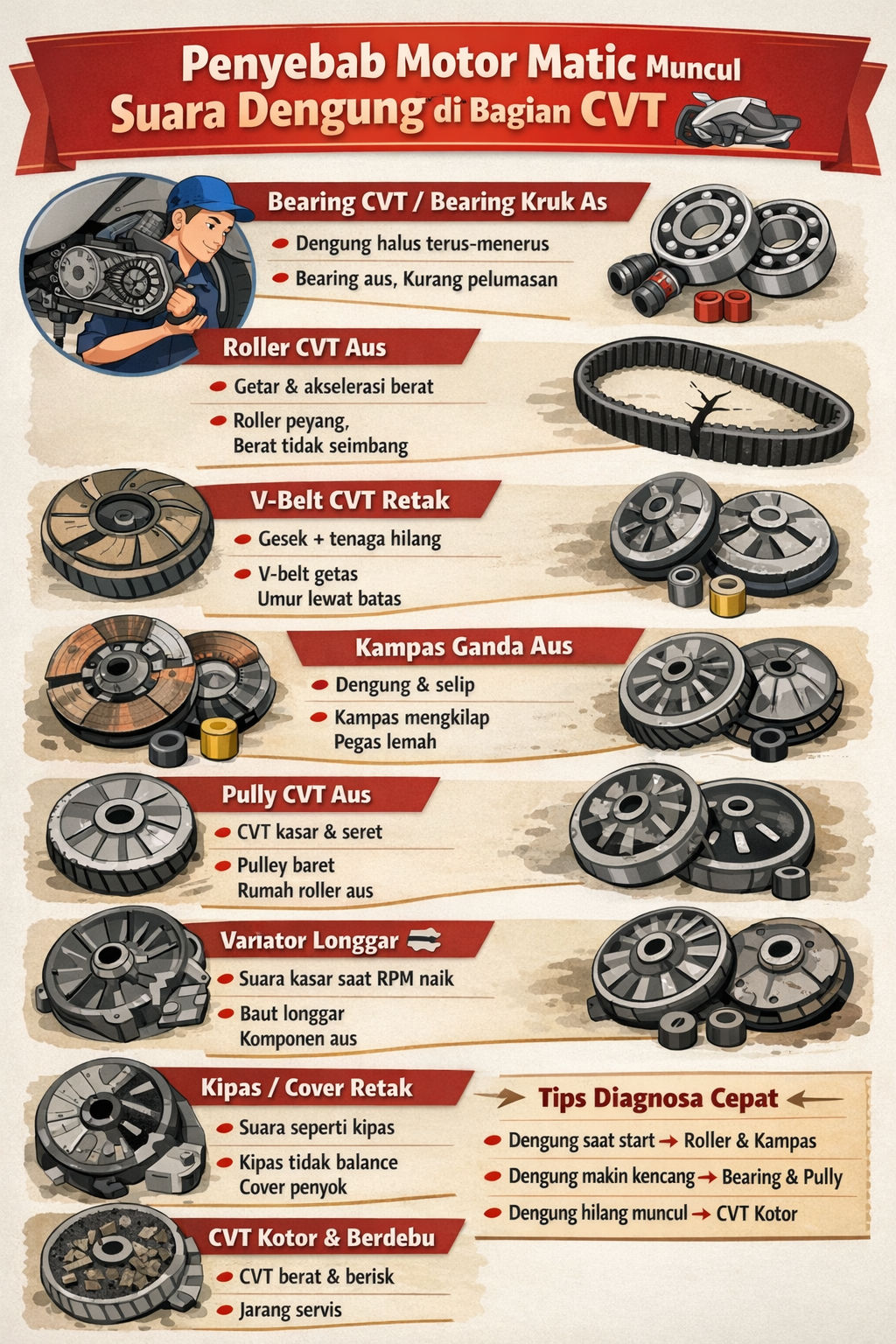 Oto - Penyebab Motor Matic Muncul Suara Dengung Di Bagian CVT. Berikut ...