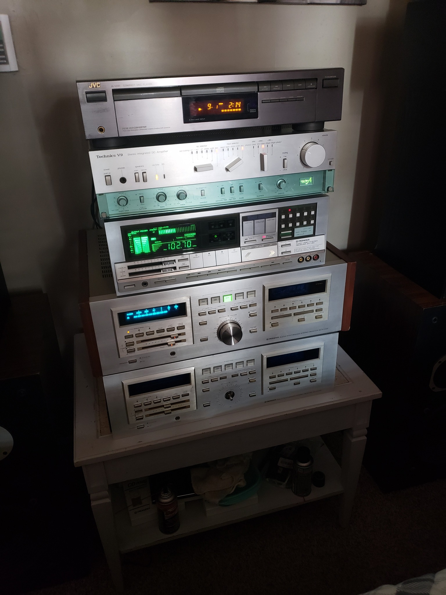 My current setup, Pioneer SX-D7000, Pioneer SX-V90, and Technics