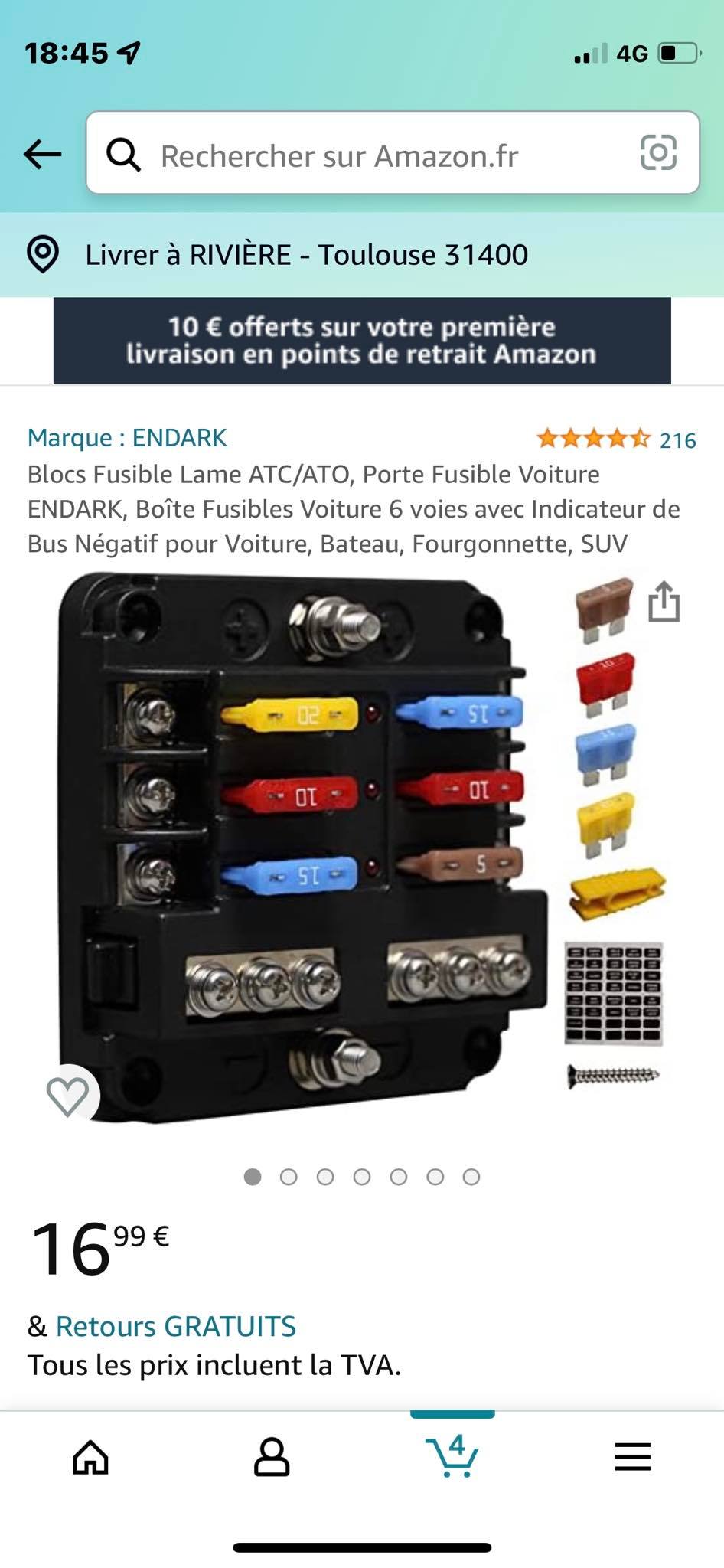 Porte Fusible 12V 6 Compartiments Avec Indicateur LED - Boîte Fusible Voiture Camion Marine