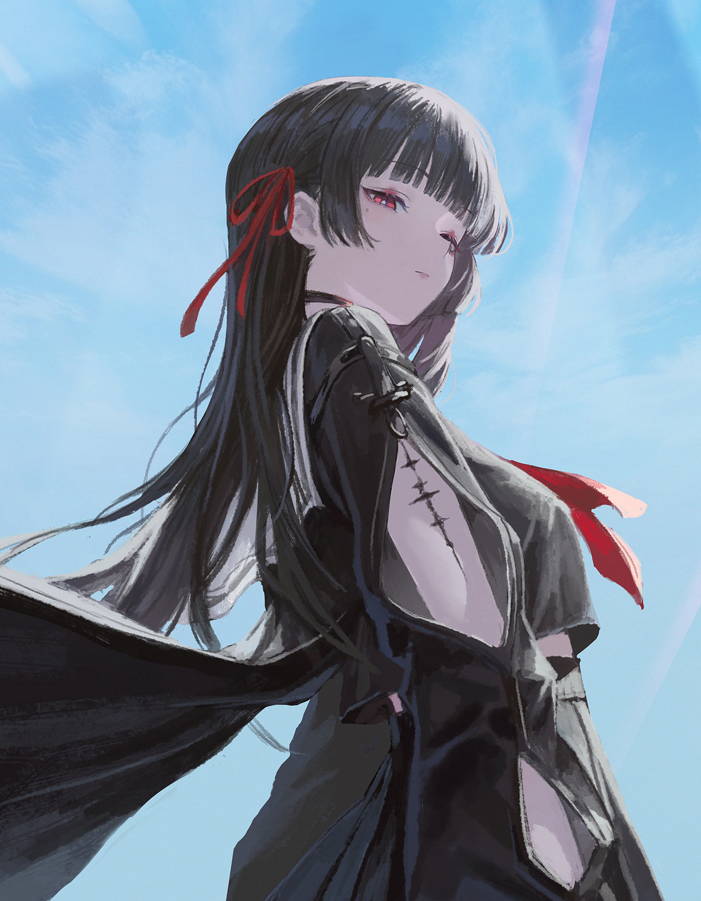 Such a lovely wife Chisa ☺️🖤✂️❤️ * pixiv . net/en/artworks