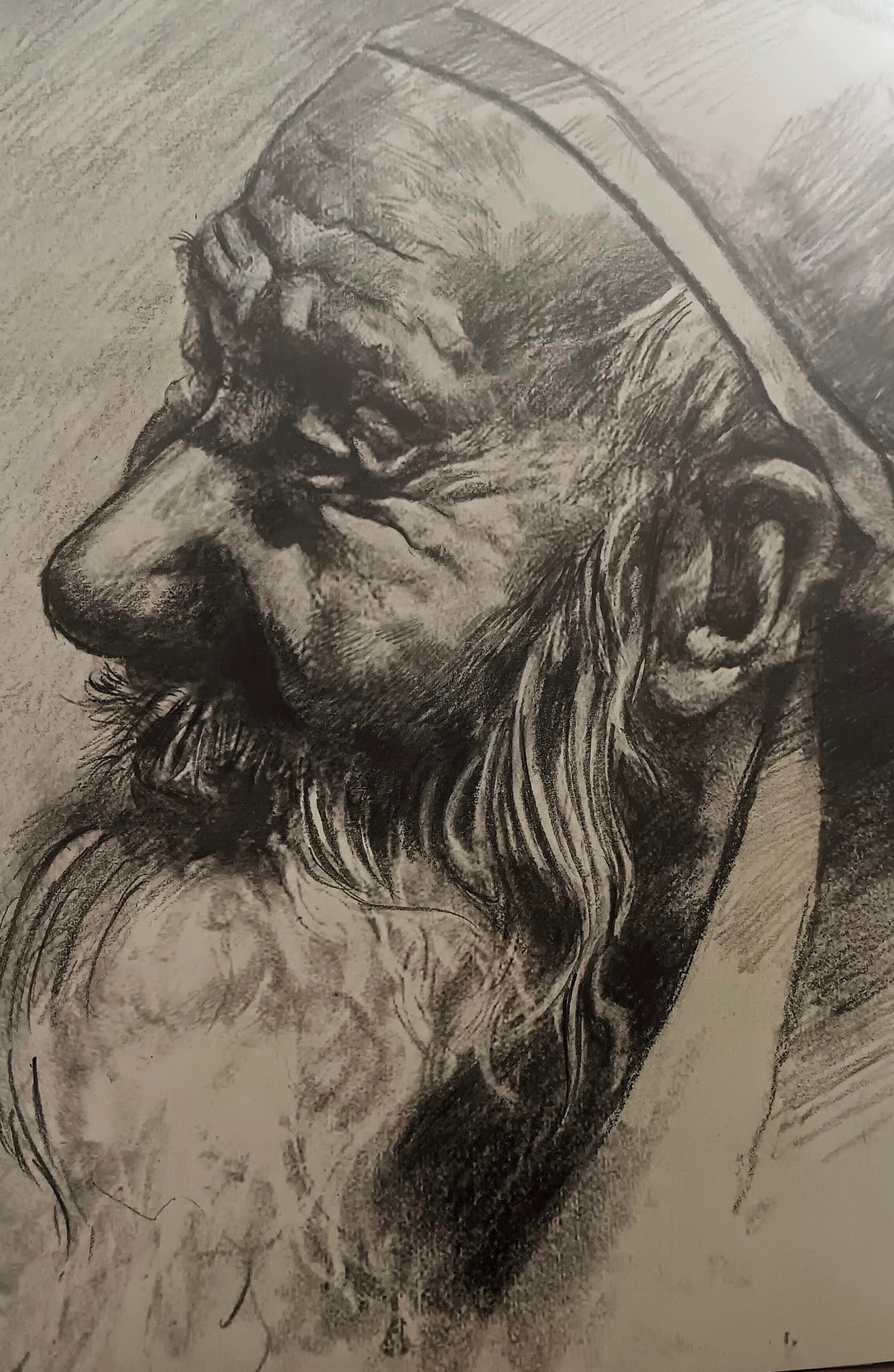 Pencil drawing of an elderly man by artist Michael Todd