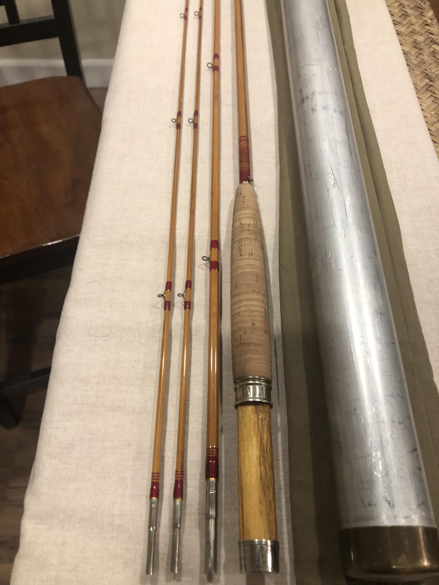 1950 bamboo fly fishing rod sewer 1900s rods collection 1950's Japanese bamboo fly rod,
