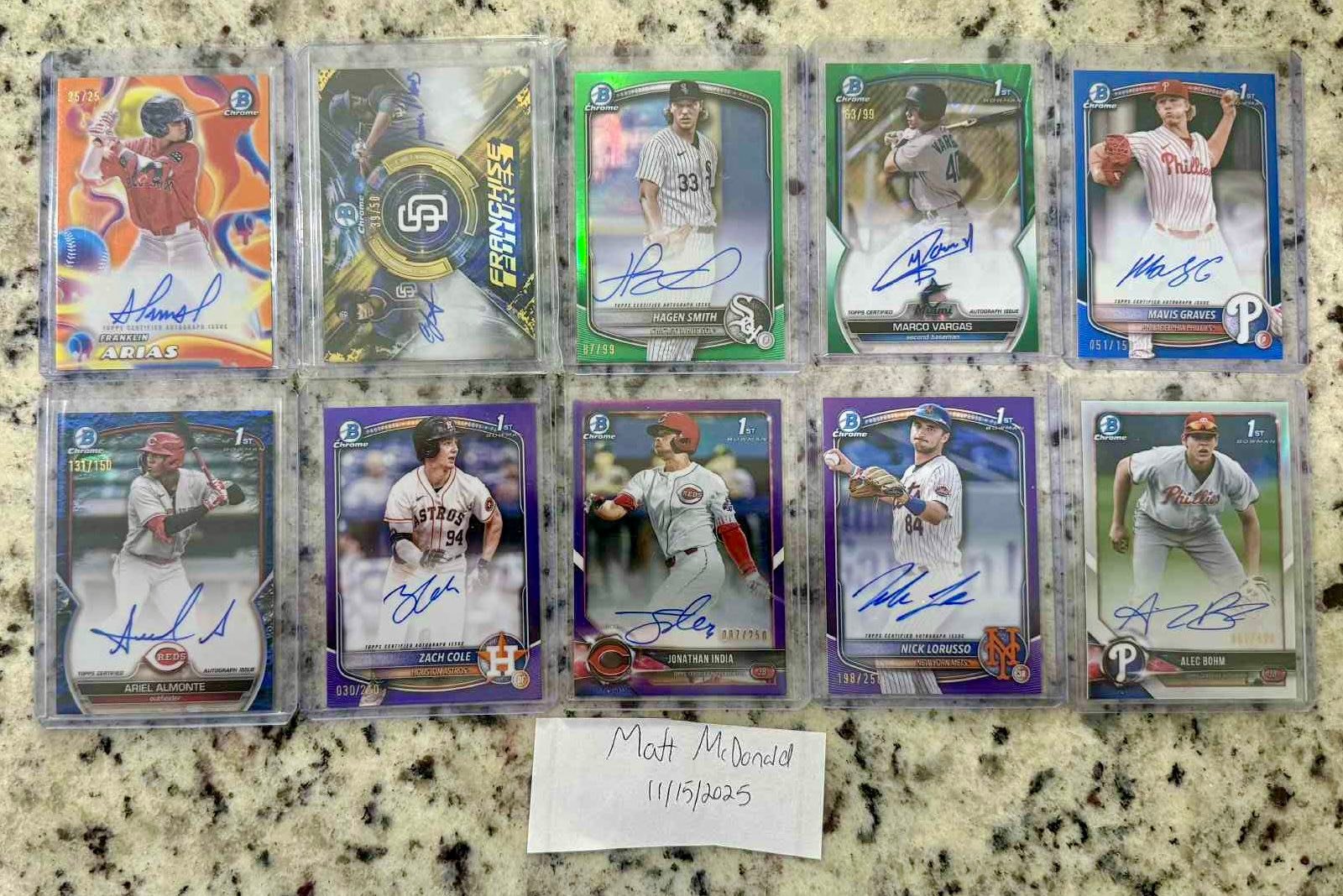 Franklin Arias Melt Mashers Orange Auto /25 $150 Franchise Futures 