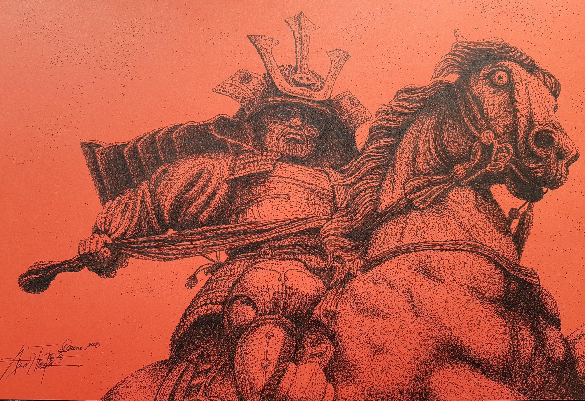 ballpen days an old artwork of 2018 ..always loved samurai .