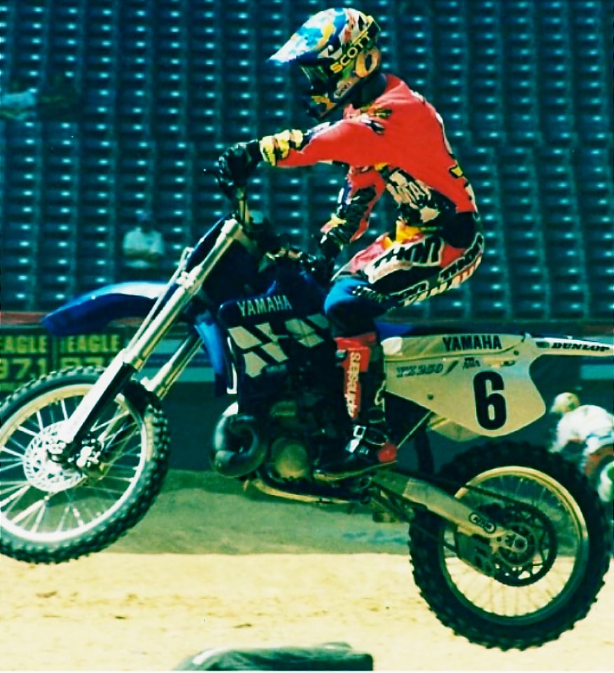 Jeff Emig's J-Bone tuned 1998 Factory Kawasaki SR250. #EmigOs