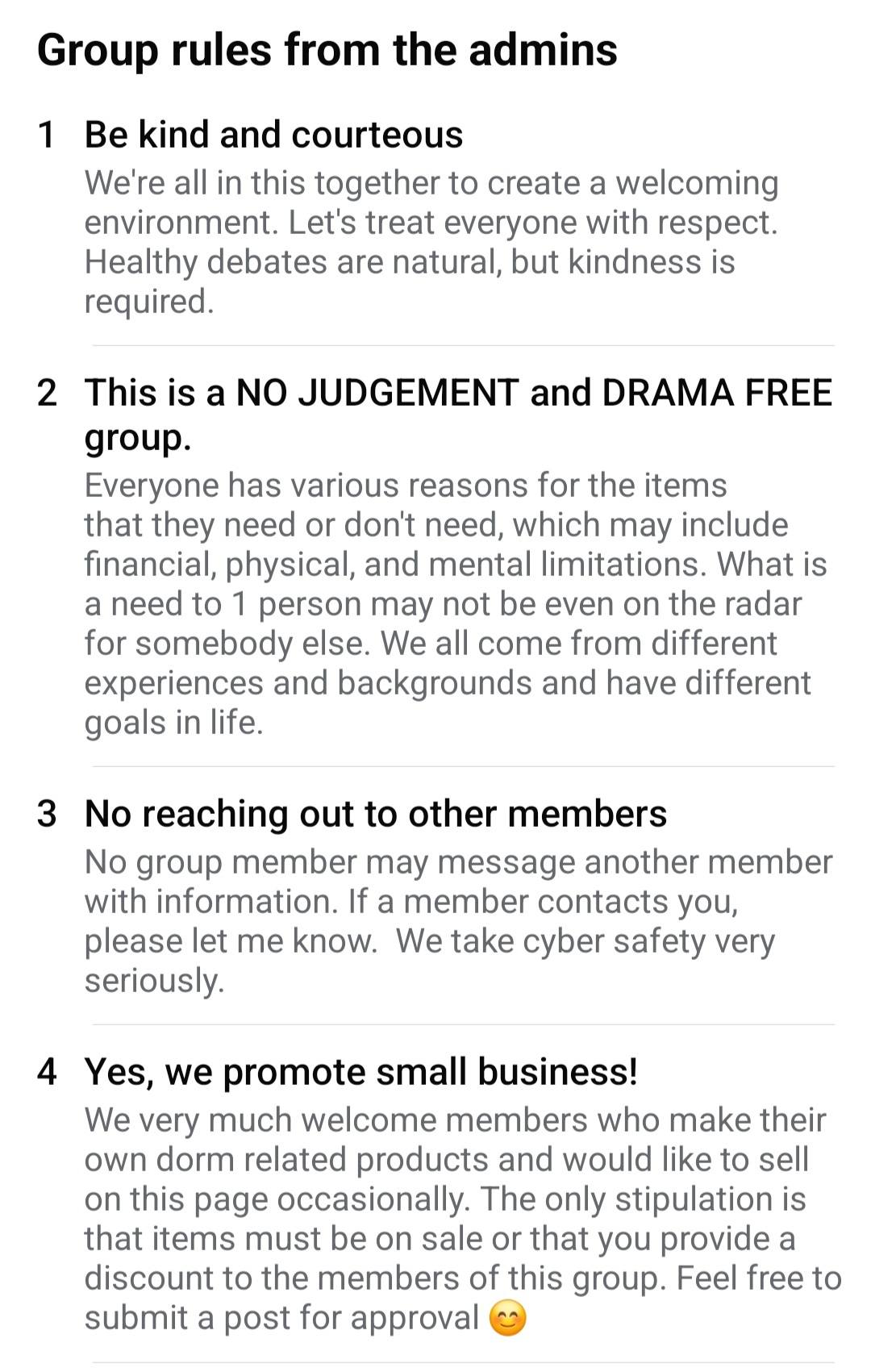 No links allowed in this group for safety reasons