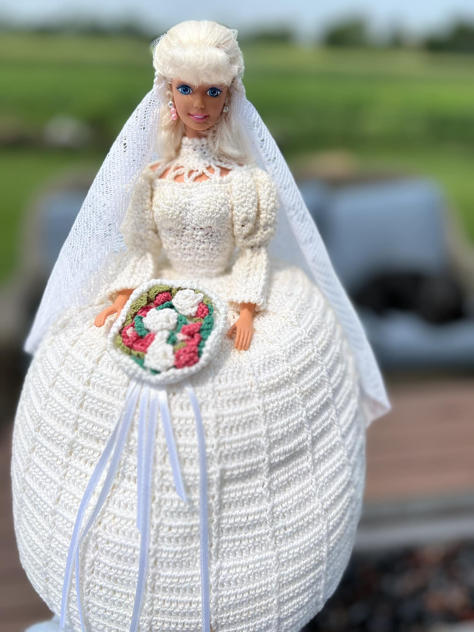 crochet barbie wedding dress pattern A vintage 👰‍♀️ Plus Size Royal Blue Clothing Accessory Size:42
