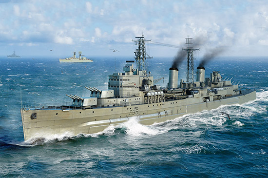 Maquette De Bateau Belfast 1942 Trumpeter à L'échelle 1/700 - Kit De Construction Neuf TR06701