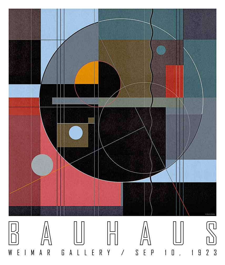 Affiche Originale Bauhaus - Oskar Schlemmer - Cologne 1988 - Rare Pliée Format A1