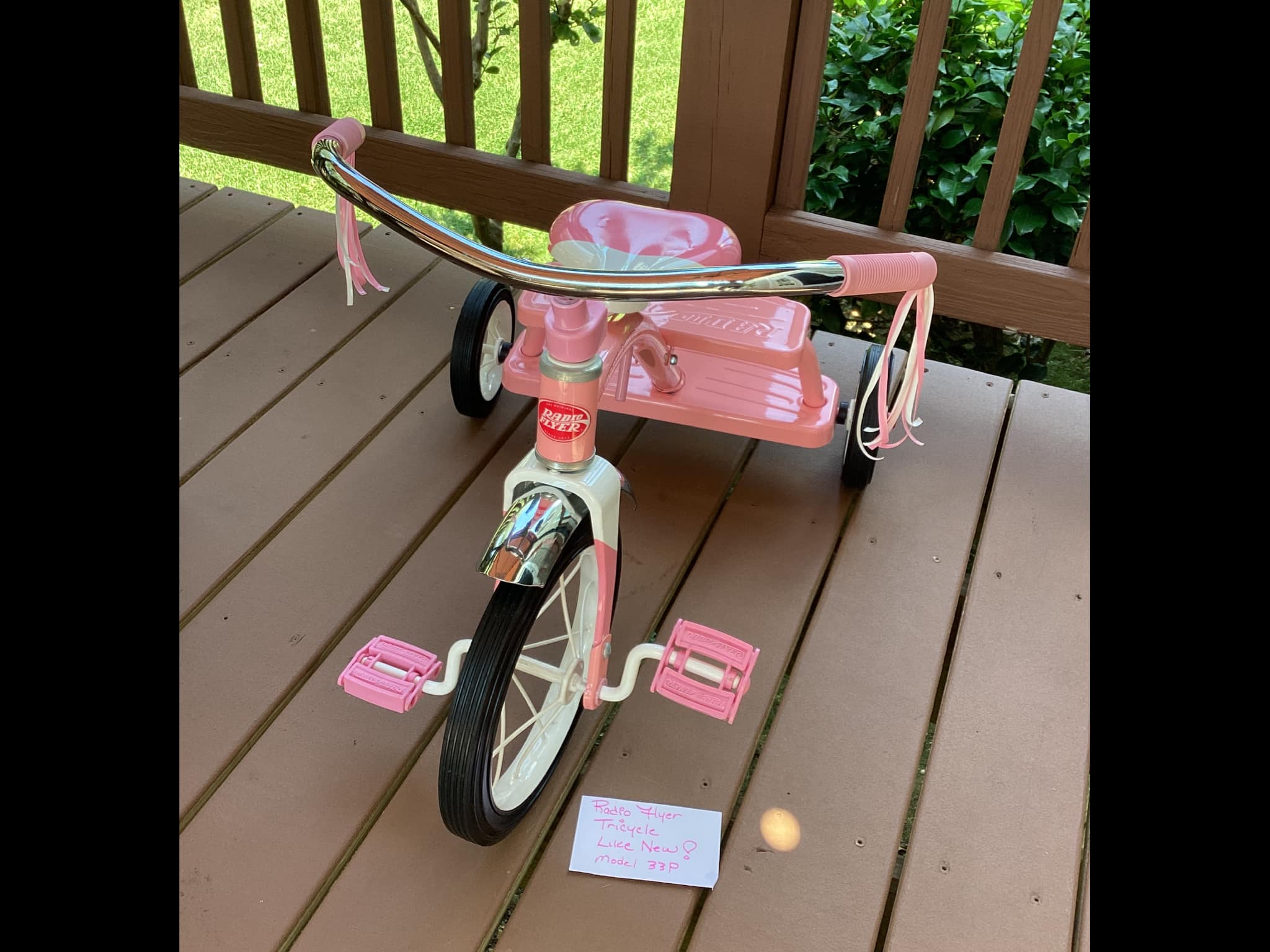 Vintage Radio Flyer 4-wheel Runner Wood bike, also known as the 
