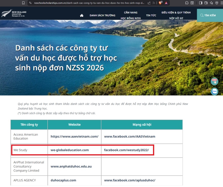 Cao Vinh - NZSS 2026 là chương trình Học bổng Chính phủ New Zealand bậc ...