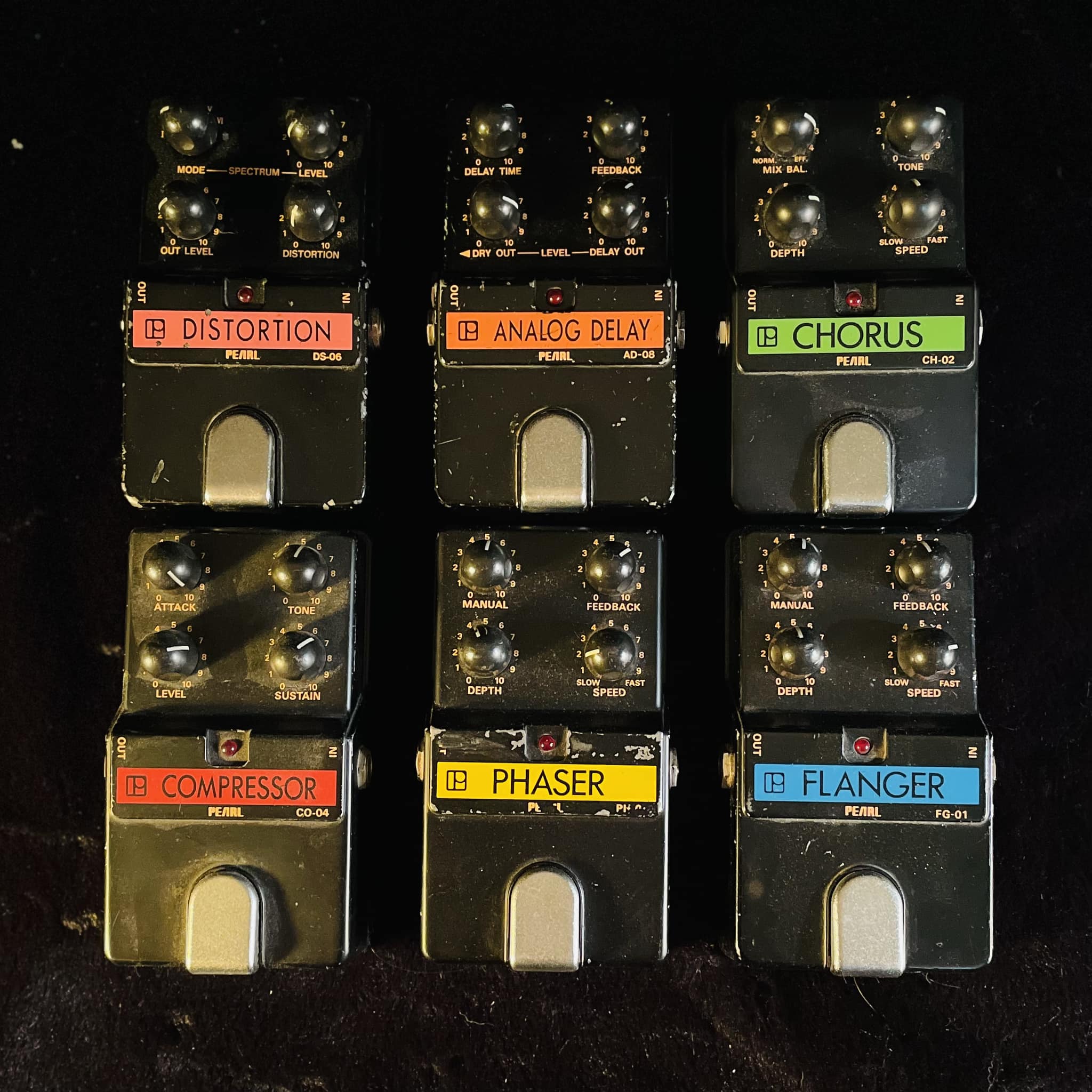 My Pearl Guitar pedal collection