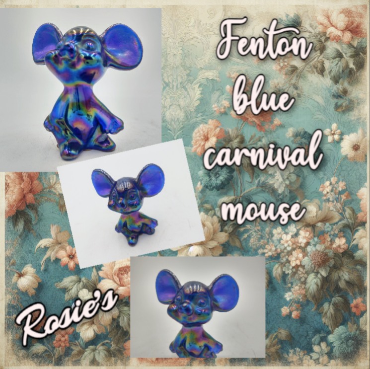 Collectible Fenton frosted glass mouse figurine is part of the