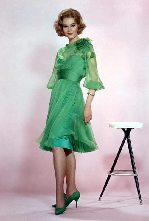 Jane Fonda in green Orry Kelly dress