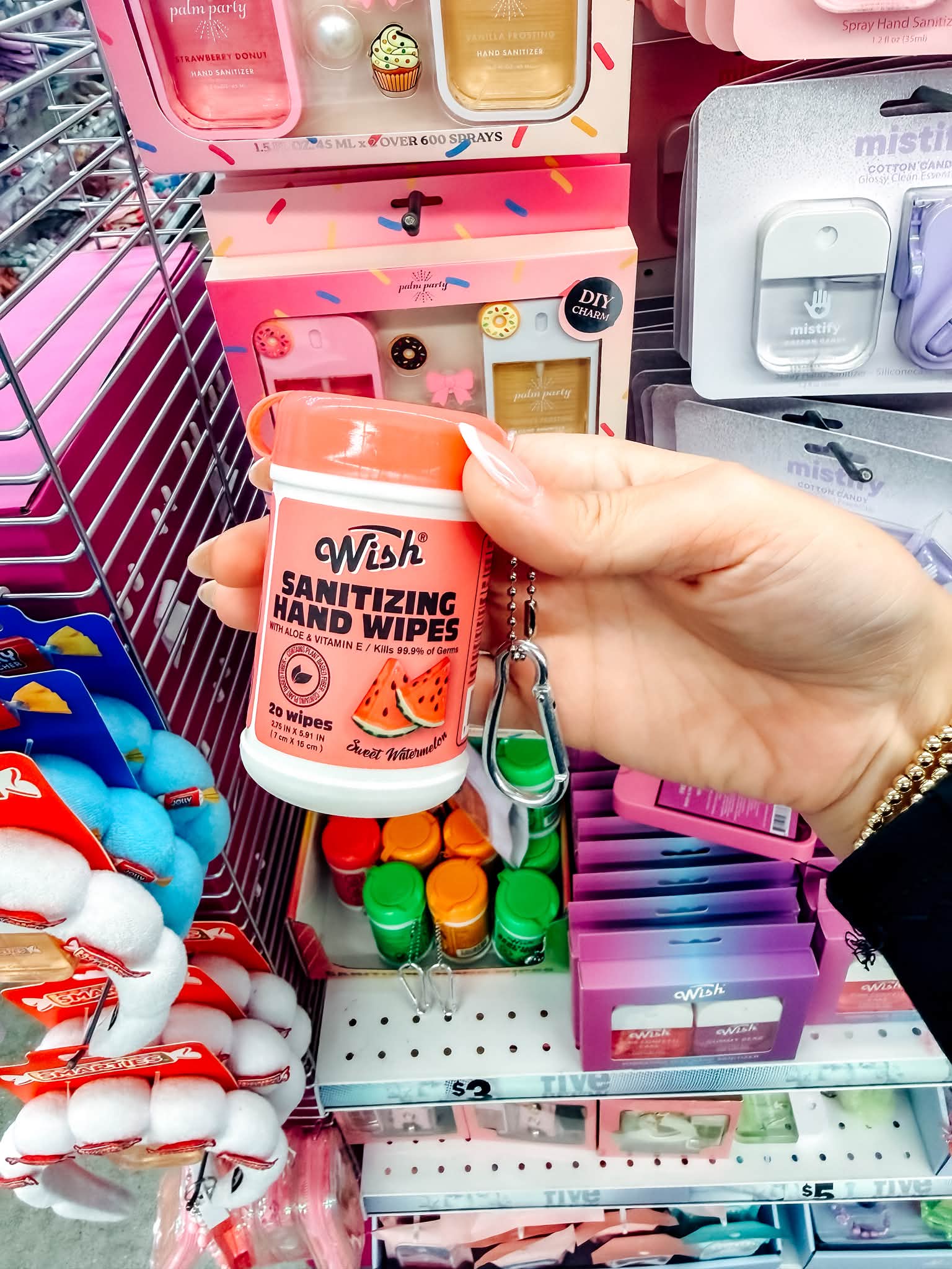 These little hand sanitizer wipe keychains are one of those “grab