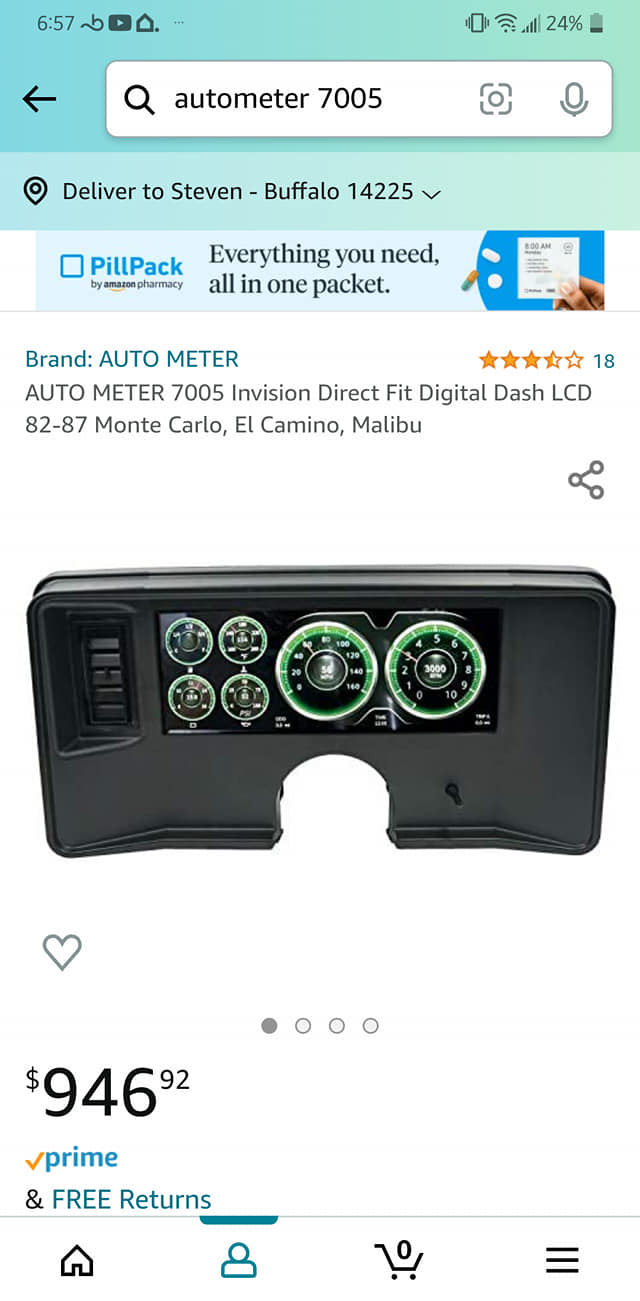 AutoMeter 82-87 Monte Carlo/El | 1978-1987 Chevrolet El Camino | Raptor  Racing AUTO METER 7005 Invision Direct Fit Digital Dash LCD 82-87 モンテカルロ、エルカミノ、マリブ。