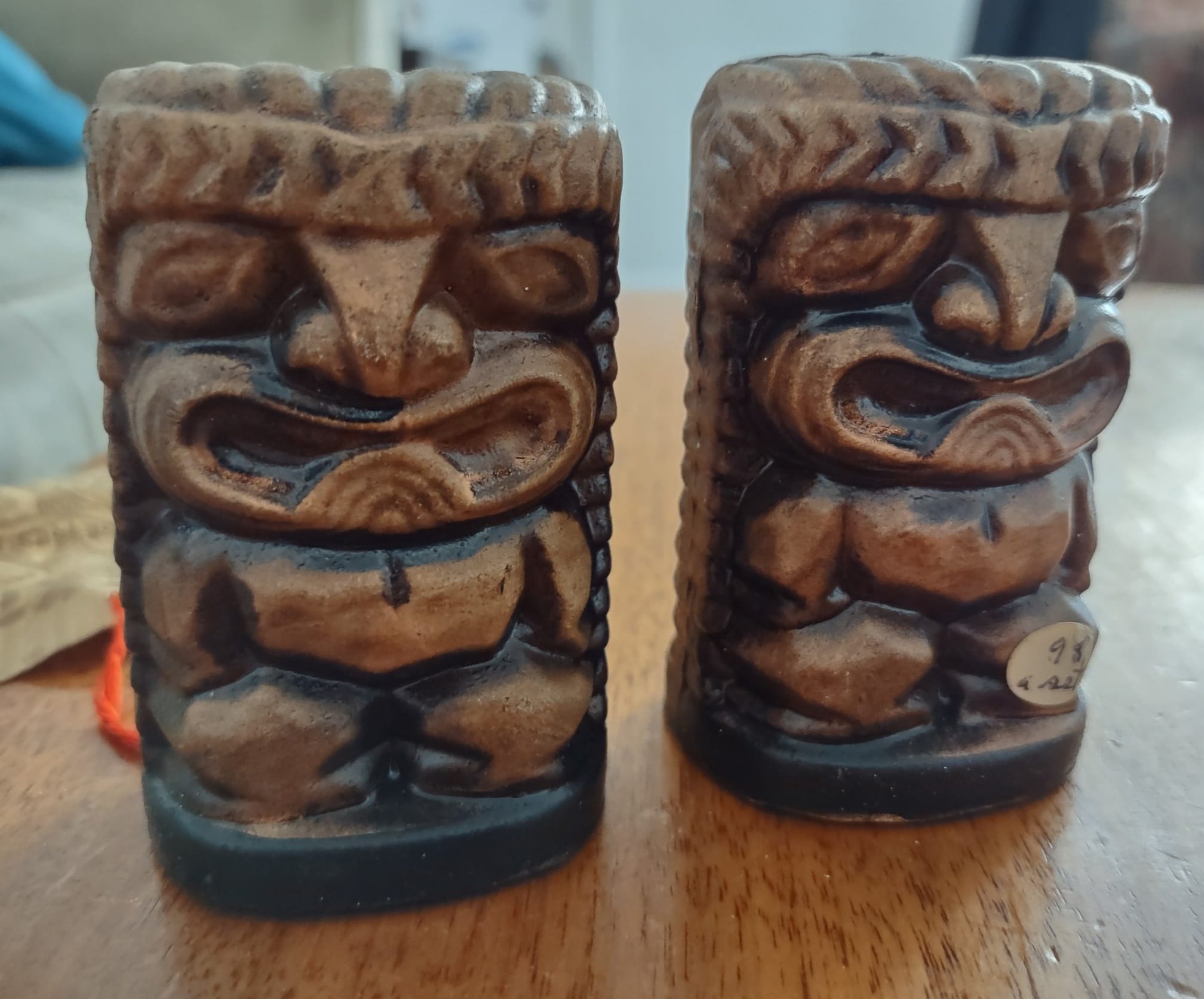 Tiki salt and pepper shakers from... Jamaica?