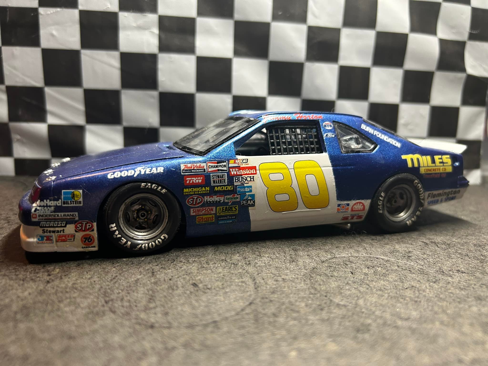 Jimmy Horton's NASCAR Thunderbird model with custom decals