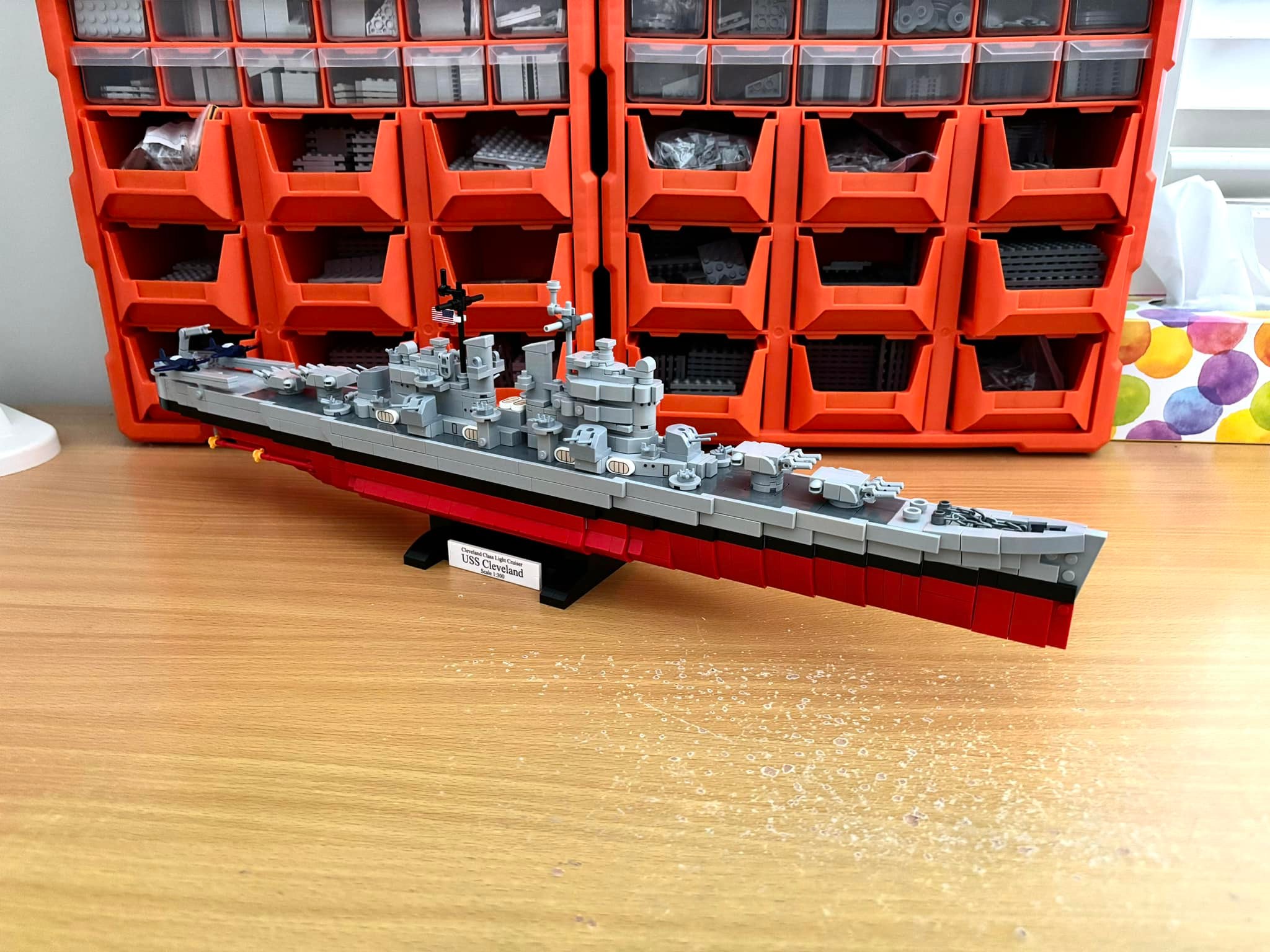 Cleveland-class light cruiser USS Miami 1/700 scale model