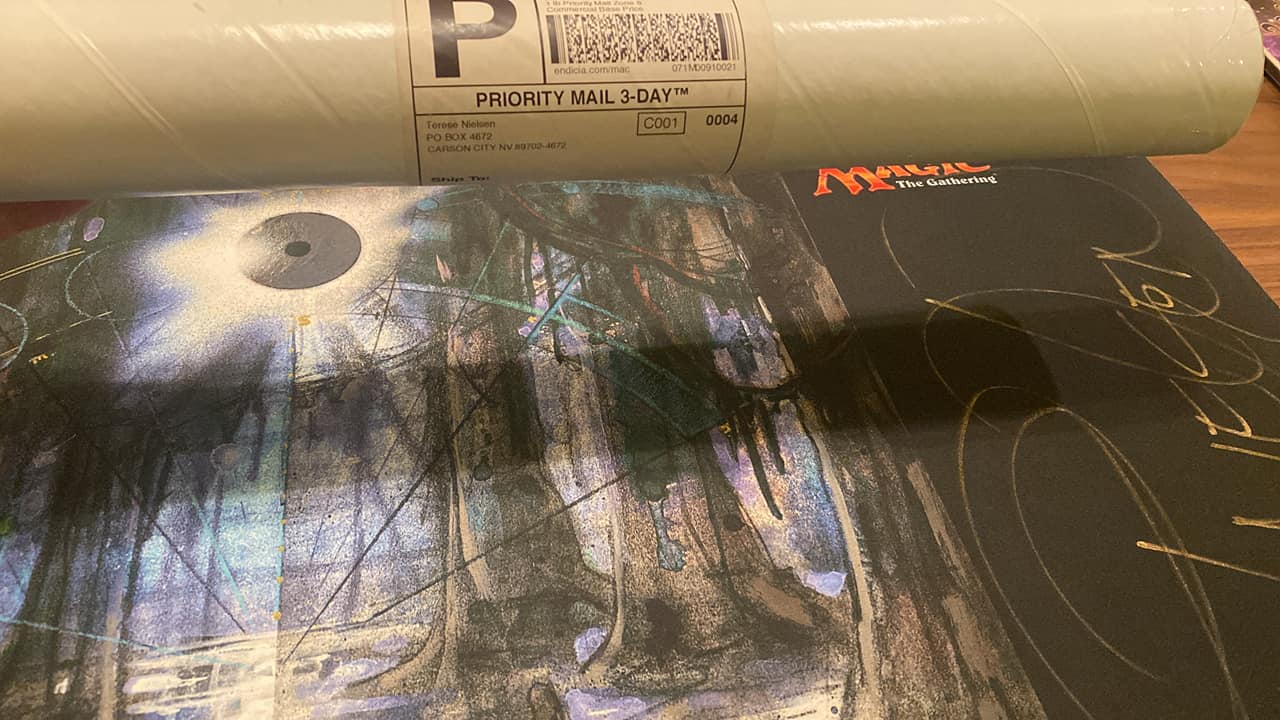 Signed Terese Neilson Guru swamp playmat. 175$