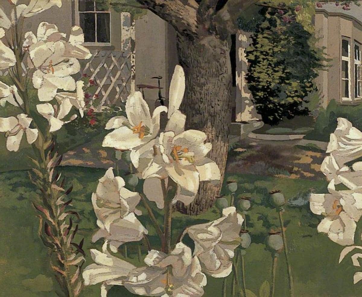 Stanley Spencer、Rock Roses, Old Lodge, T Rock roses. Old Lodge. Taplow. By Stanley Spencer, **(1957)