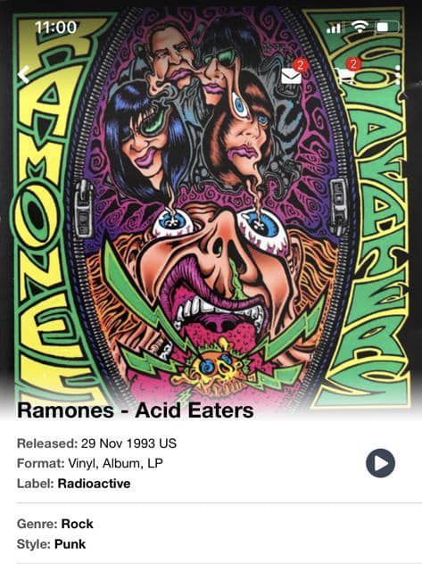 Where to find 1993 US Ramones Acid Eaters vinyl