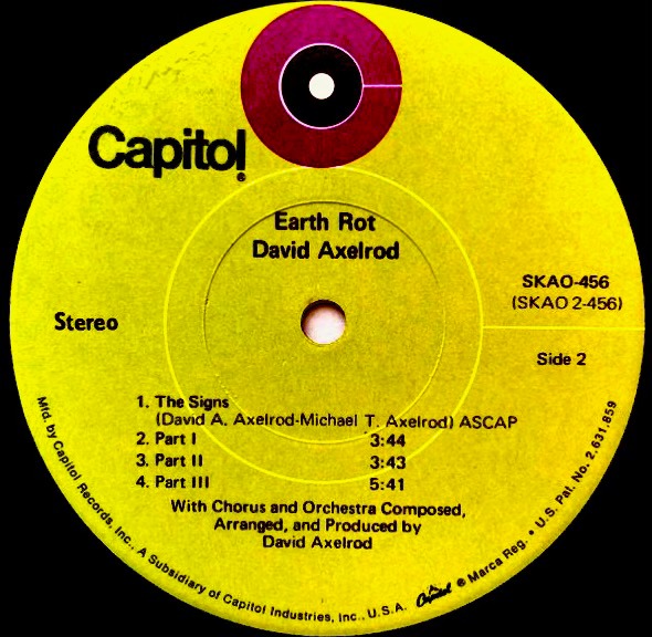 David Axelrod - Earth Rot (1970 Capitol Records) [SKAO-456] LP stereo