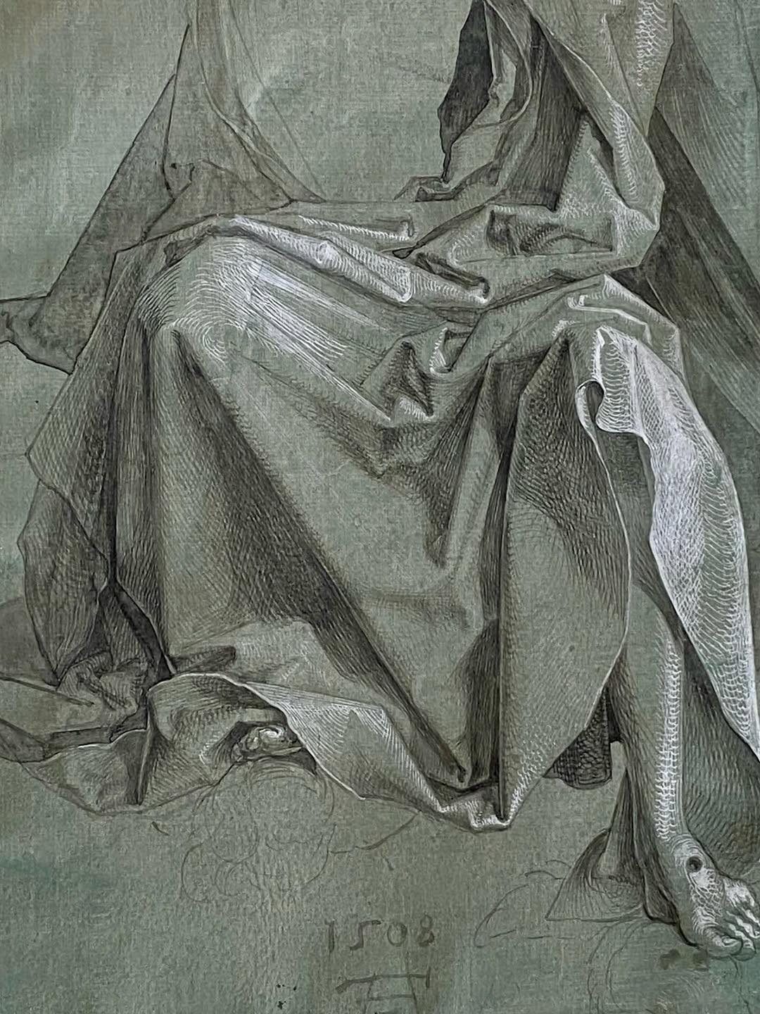 Albrecht Dürer, Study of a Drapery for a Christ in Glory (for the