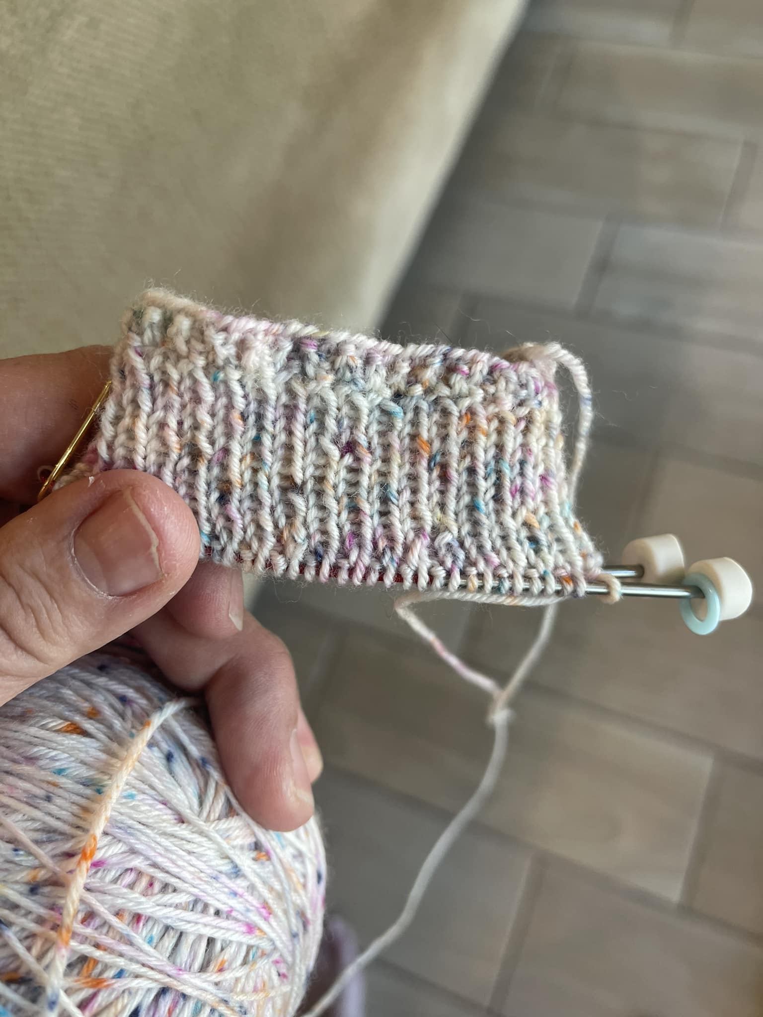 How to reduce eye strain while knitting with small needles?