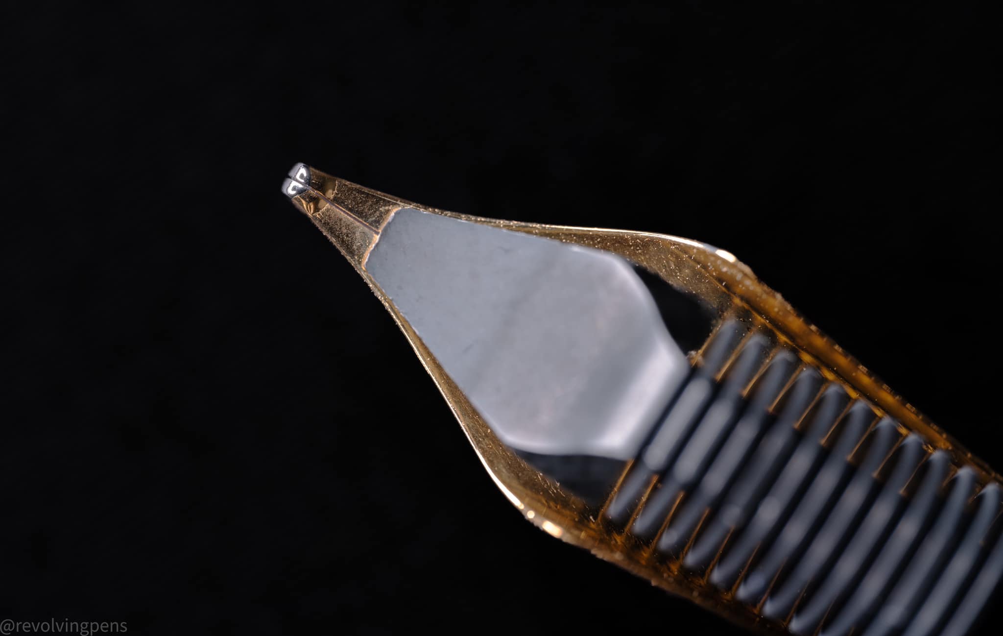 Danitrio “flame” nib, which is a #6 Bock with custom stamping of a