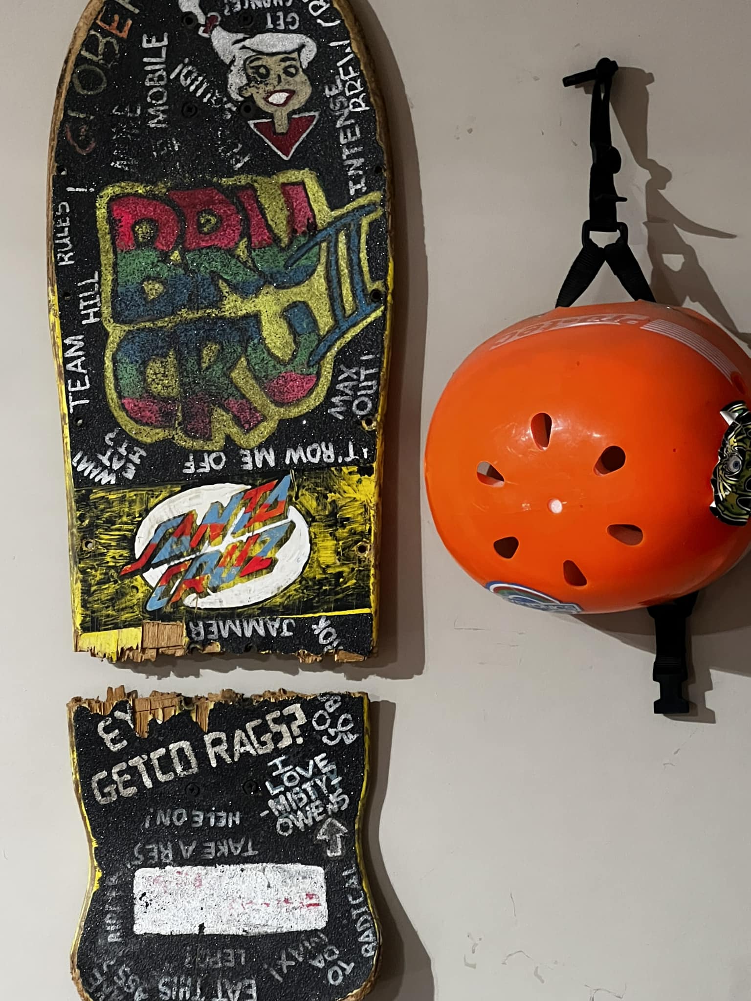 My first broken skateboard, a Rob Roskopp Three