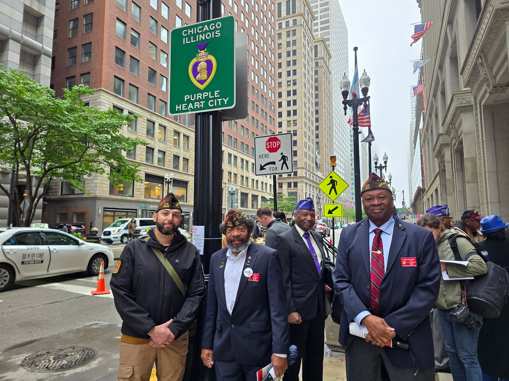 Purple Heart City sign unveiling ceremony in Chicago