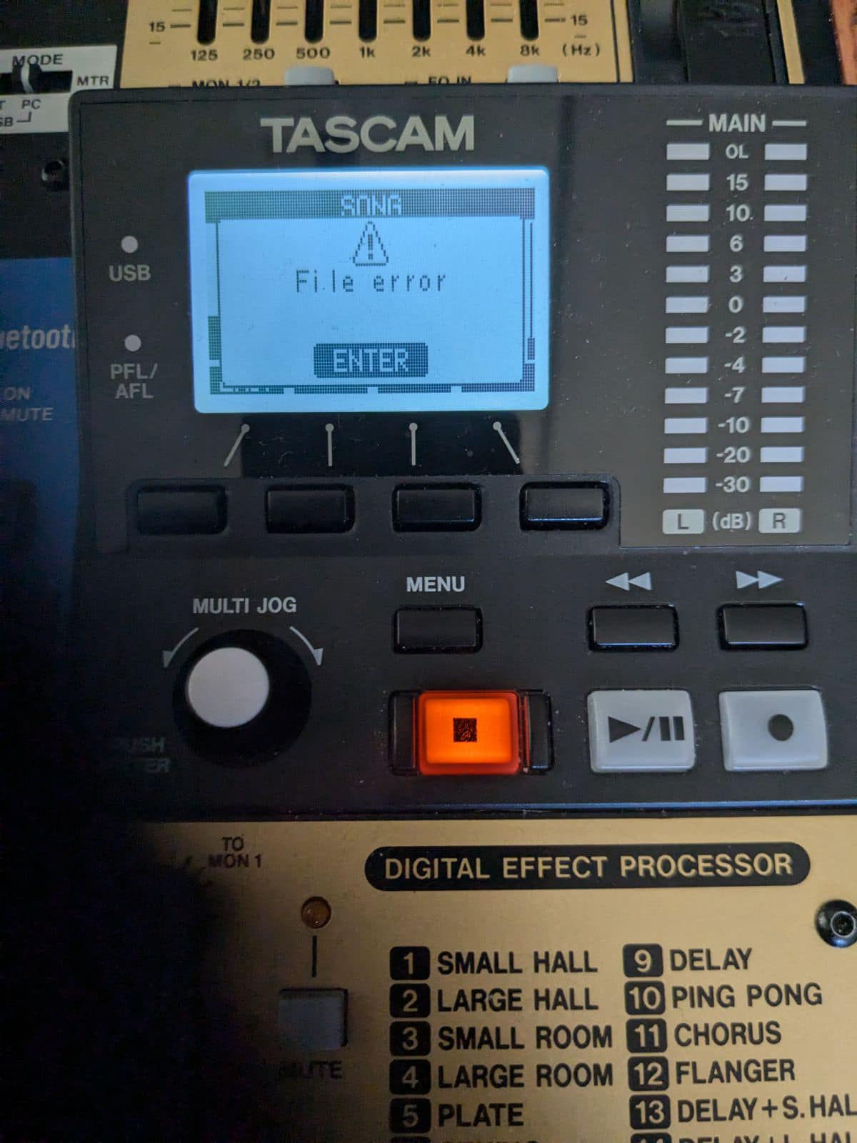 How to fix file error on Tascam model 12?