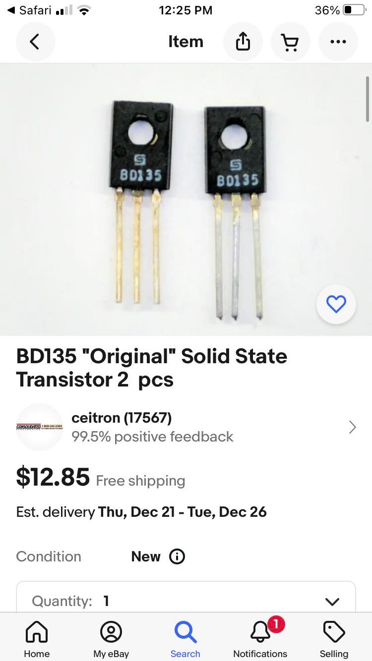 Transistor replacement for City II on eBay?
