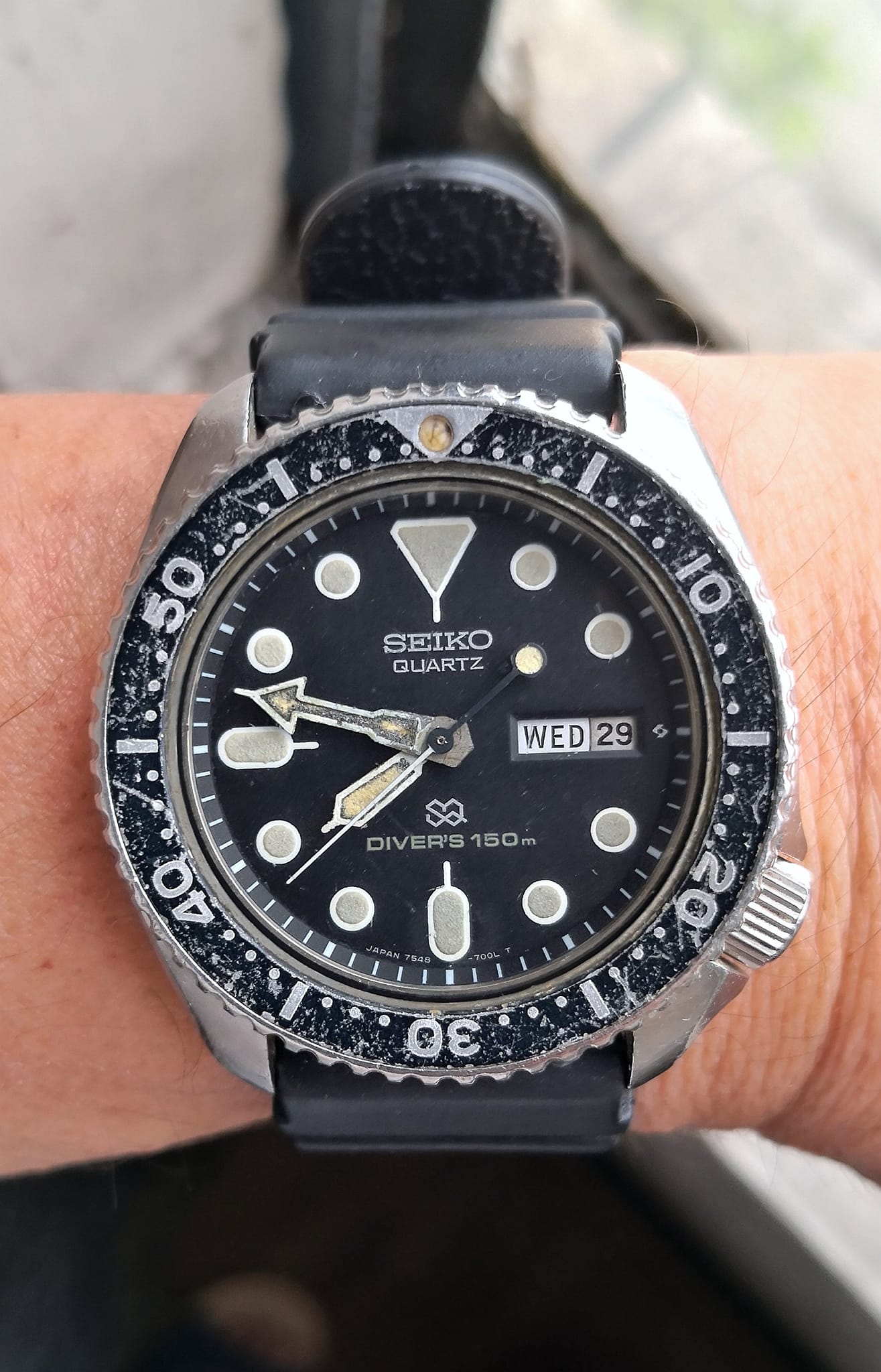 Vintage Seiko diver watch with Tsunamicaseback