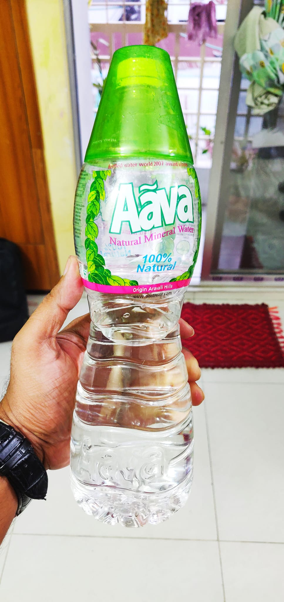 Water bottle with free glass from Kolkata airport