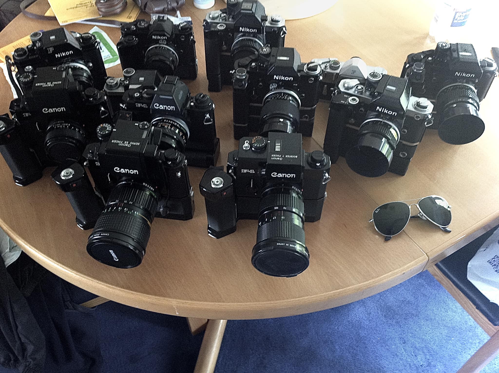 Canon camera collection and vintage photography gear