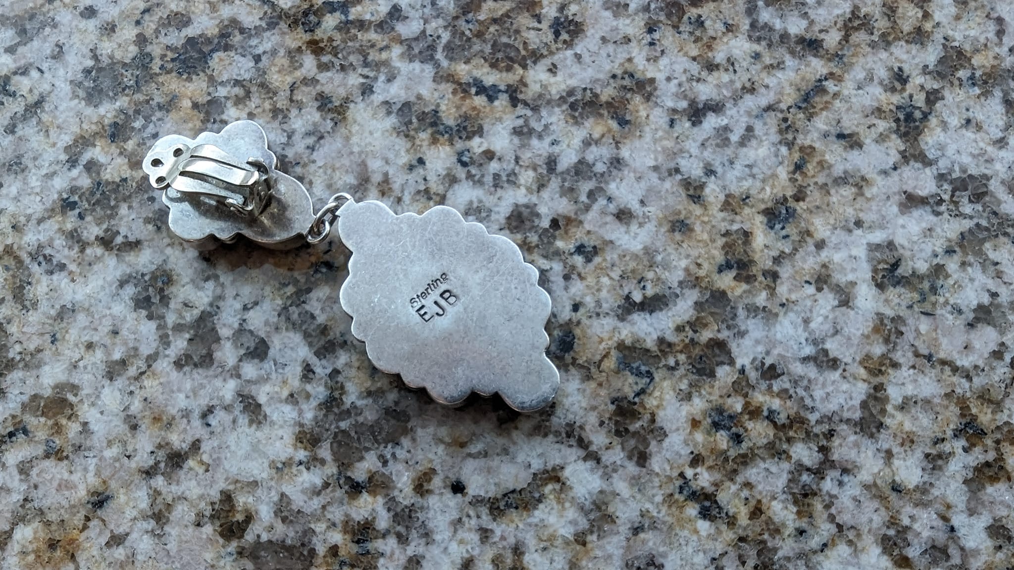 Vintage JJ Jonette Jewelry Pewter Dangling