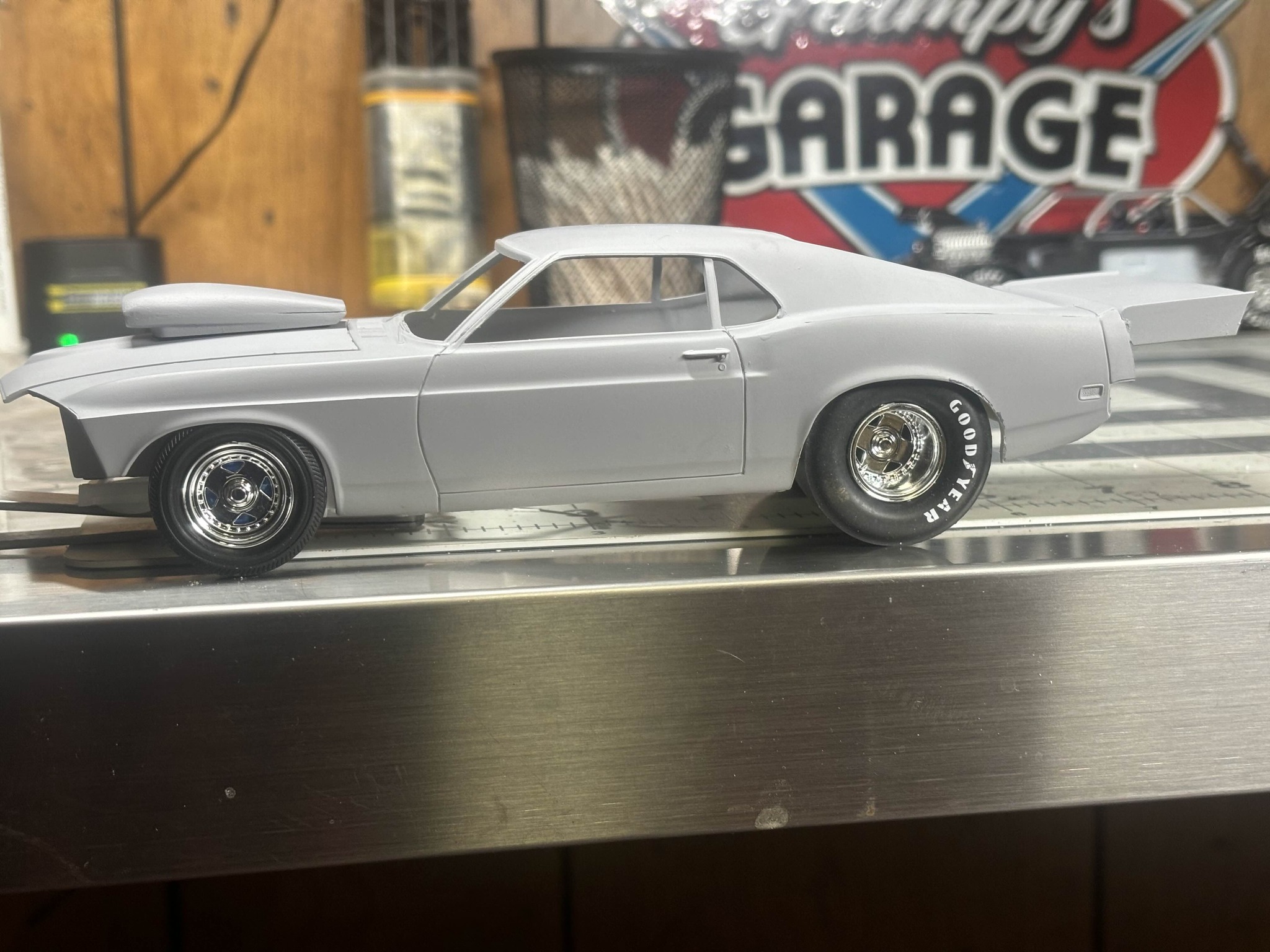 Fresh off the bench. 1/25 Revell 302 Boss Mustang 69