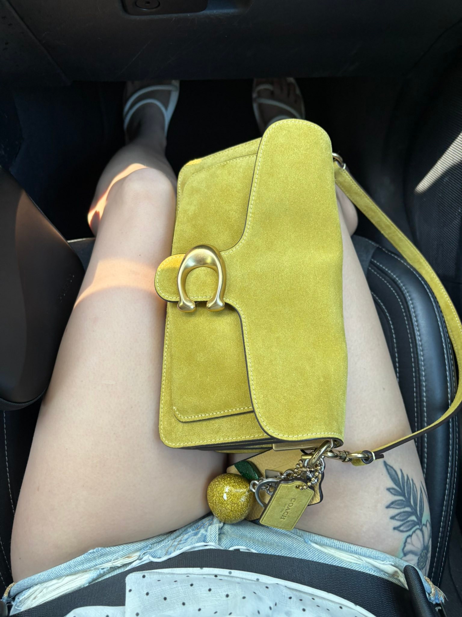 Coach citron suede tabby 26 bag review
