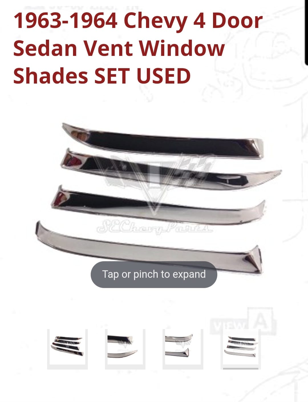 Where to find sedan 4 door vent window shades for 1964 Belair?