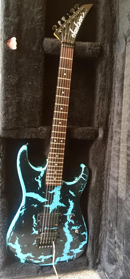 ギター Charvel Blue Crackle Dinky 1985 San Dimas Jackson Dinky Strat blue crackle guitar