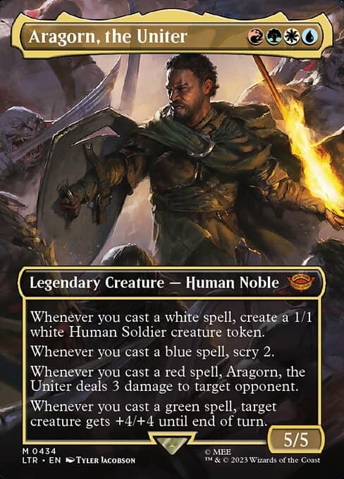 aragorn mtg commander deck Aragorn, the Uniter LotR MULTICOLOR LEGENDS Magic Custom Lotr Aragorn Deck Aragorn, The