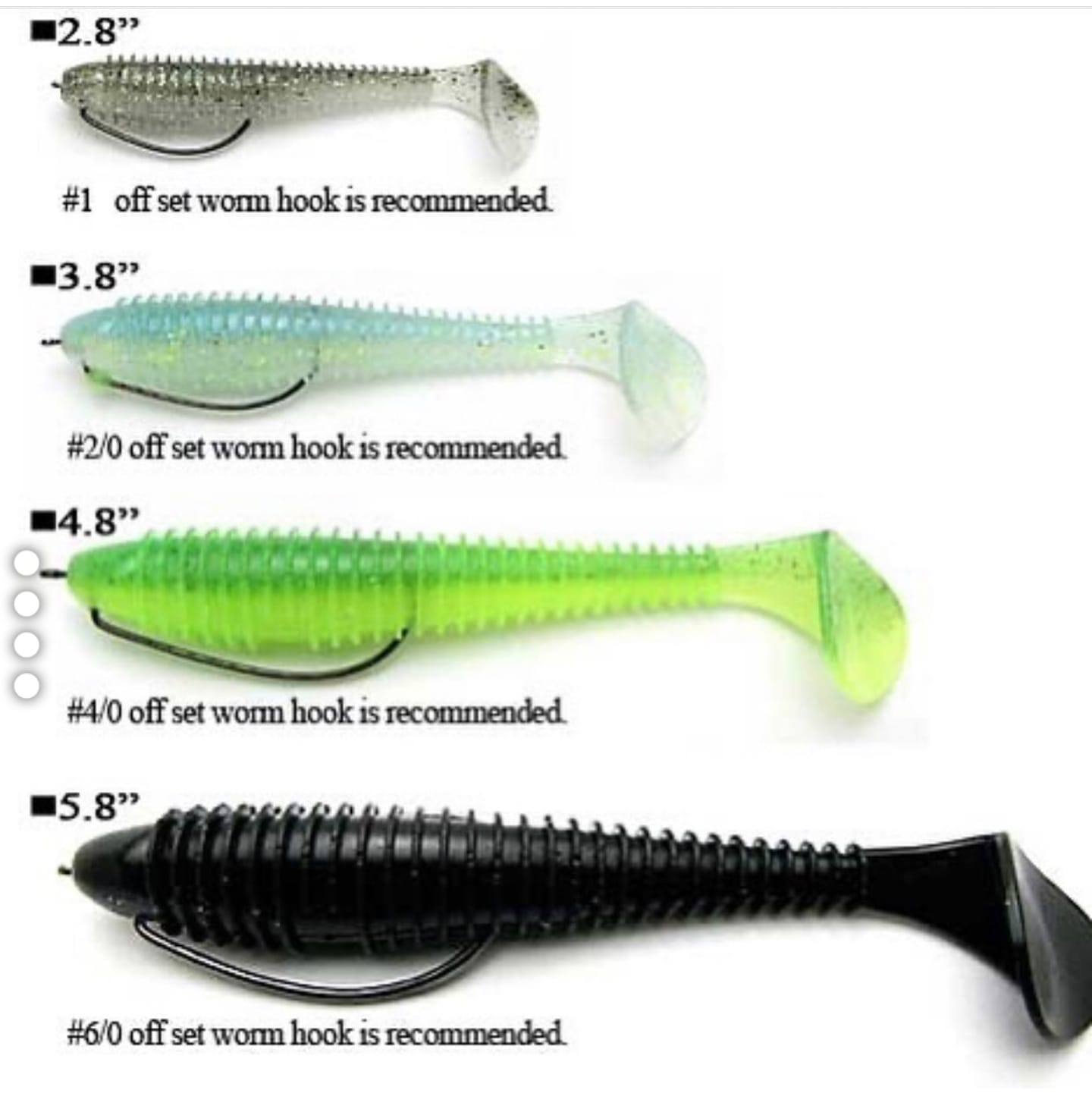 determine hook size on fishing lures Dr.Fish 30pcs Inline Single Hooks #8 to 9/0 Guide to Fish Hook Sizes