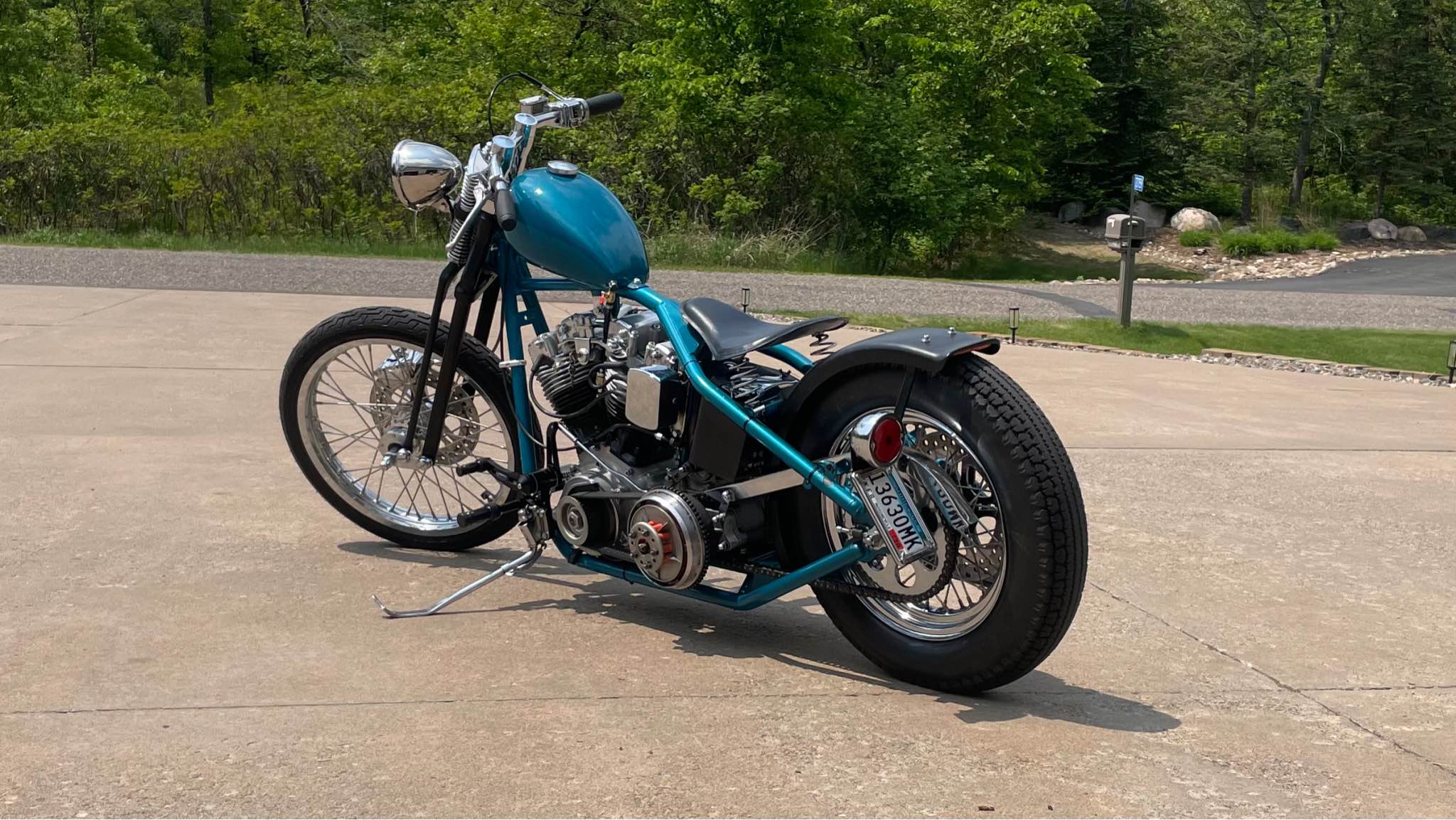 1990 sportster I built into a chopper Girder front end Hardtail 