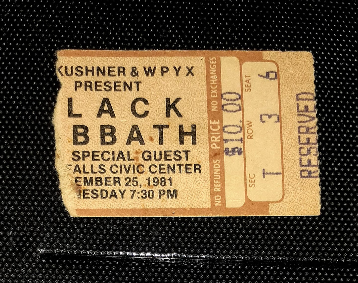 Black Sabbath Mob Rules Tour May 19, 1982, Kingston Armory, Wilkes 