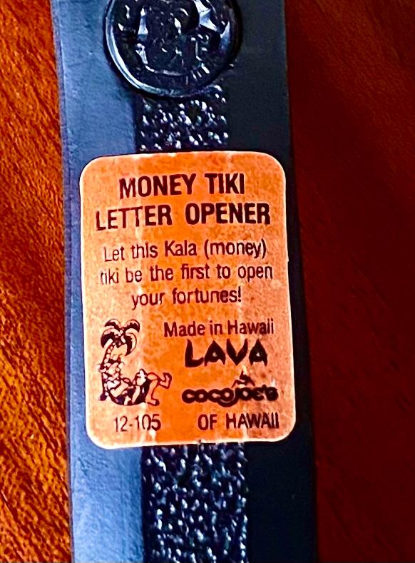 Vintage Coco Joe's letter opener from Waikiki