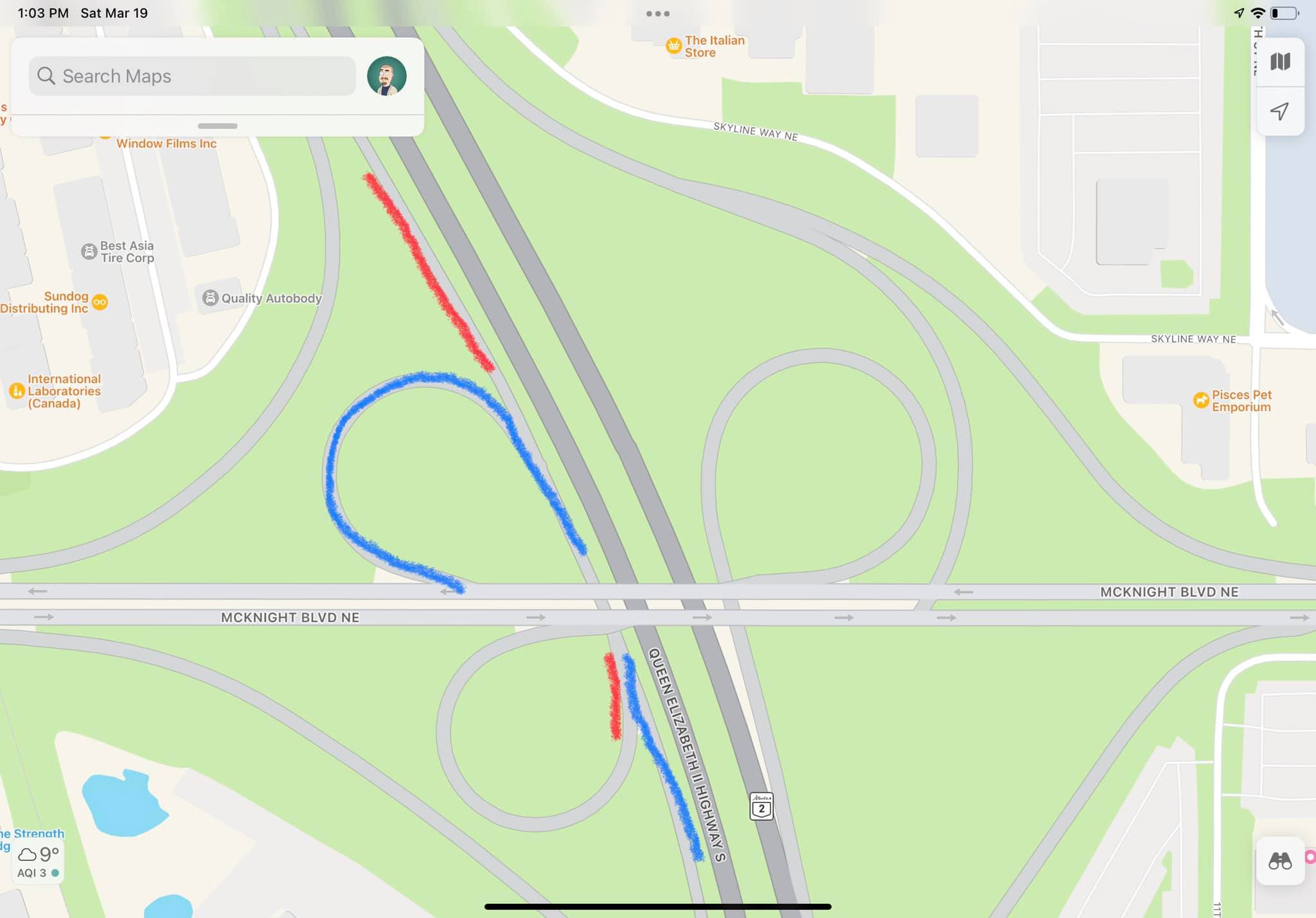 Yield Sign Confusion at Deerfoot Trail and McKnight Boulevard 
